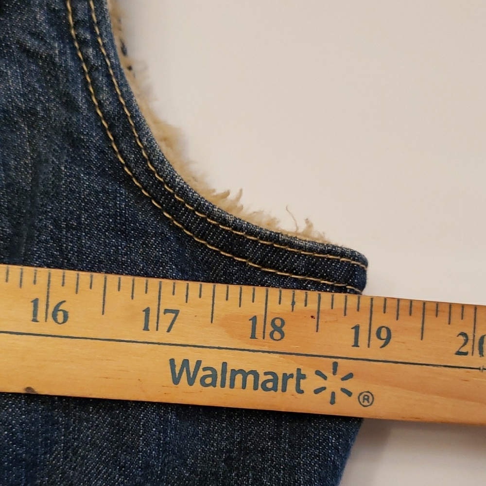 Vintage TOMMY HILIGER Sleeveless Denim Sherpa-Lined Vest - Picture 8 of 10
